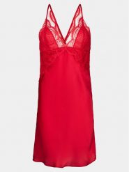Hunkemöller Koszula nocna Aldana 204996 Czerwony Regular Fit. Czerwone koszule nocne Hunkemöller, xxl, bez wzorów, z syntetyku, bez ramiączek. Za 169.99 zł.