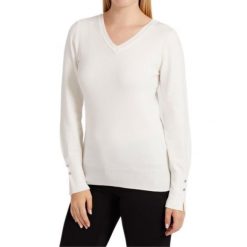 Guess Bluza Damska Biała z Cyrkoniami, Slim Fit. Białe bluzy Guess, z aplikacjami, bez kaptura. Za 306.99 zł.