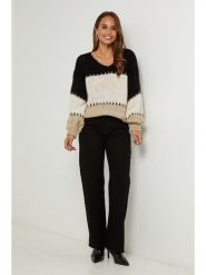 L'armoire de Suzette Sweter w kolorze czarno-kremowym rozmiar: 38/40. Brązowe swetry L'armoire de Suzette, l, bez wzorów, bez ramiączek. Za 117.99 zł.