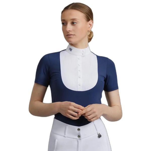 Koszula jeździecka damska Premier Equine Famosa. Niebieskie koszule PREMIER EQUINE, uniwersalny, bez wzorów, z tkaniny, eleganckie, bez kołnierzyka, bez ramiączek. Za 322.50 zł.