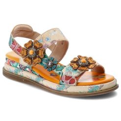 Sandały damskie Artiker, cholewka z materiału tekstylnego regulowane paski z zapięciem na rzep ozdobne aplikacje, beżowe, 58C1022. Brązowe sandały Artiker, z aplikacjami, bez obcasa, bez zapięcia. Za 309.00 zł.