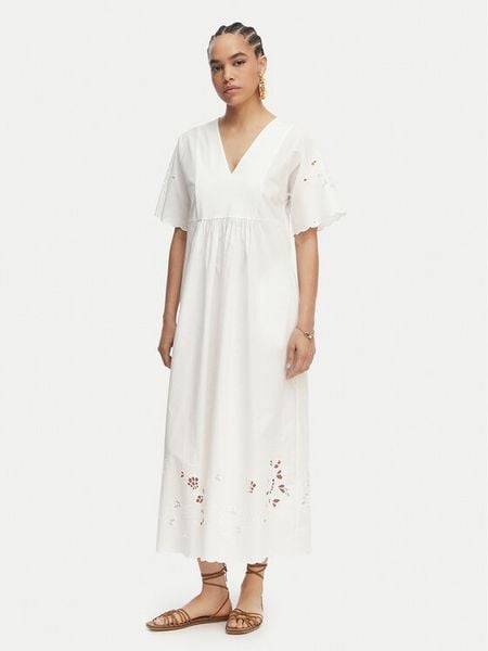 Weekend Max Mara Sukienka codzienna Tartufo 2615621092 Biały Relaxed Fit. Białe sukienki Weekend Max Mara, na co dzień, s, bez wzorów, z bawełny, bez kołnierzyka, bez ramiączek, proste. Za 958.99 zł.