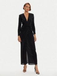Simona Corsellini Sukienka wieczorowa A24CEAB045 Czarny Slim Fit. Czarne sukienki SIMONA CORSELLINI, bez wzorów, z syntetyku, wizytowe, bez kołnierzyka, bez ramiączek. Za 809.99 zł.