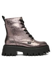 Buffalo Trzewiki Aspen Lace Up Mid 1622596 Srebrny. Szare botki Buffalo, bez wzorów, ze skóry, bez obcasa, na płaskiej podeszwie, bez zapięcia. Za 379.99 zł.