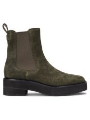 LAUREN RALPH LAUREN Sztyblety 802951237002 Zielony. Zielone botki Lauren Ralph Lauren, bez wzorów, ze skóry, bez obcasa, na płaskiej podeszwie, bez zapięcia. Za 939.99 zł.