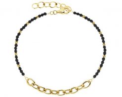 Złota bransoletka z onyksami. Żółte bransoletki Apart, z onyksem, złote. Za 2,099.00 zł.