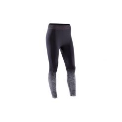 Legginsy bezszwowe 7/8 do jogi. Czarne legginsy DOMYOS, xl, bez wzorów, z elastanu. Za 64.99 zł.