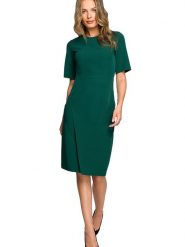 Stylove Sukienka w kolorze ciemnozielonym rozmiar: M. Zielone sukienki Stylove, na co dzień, m, bez wzorów, bez kołnierzyka, bez ramiączek, midi, proste. Za 244.45 zł.