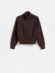 Rozpinany sweter - brązowy. Brązowe kardigany Reserved, l, bez wzorów, z dzianiny. Za 139.99 zł.