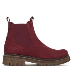 Sztyblety Tamaris. Czerwone botki Tamaris, bez wzorów, bez obcasa, na płaskiej podeszwie, bez zapięcia. Za 489.99 zł.