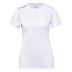HUMMEL koszulka damska sportowa do biegania jogging RUN JERSEY. Białe koszulki sportowe Hummel, bez wzorów, z jersey, bez ramiączek, do biegania. Za 53.99 zł.