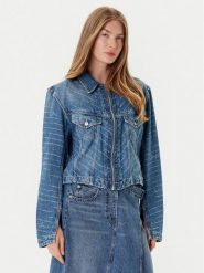 BOSS Kurtka jeansowa 50542426 Niebieski Slim Fit. Niebieskie kurtki Boss, xs, bez wzorów, z bawełny, bez kaptura. Za 949.99 zł.