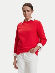 Tommy Jeans Bluza DW0DW19959 Czerwony Regular Fit. Czerwone bluzy Tommy Jeans, l, bez wzorów, z bawełny, bez kaptura. Za 289.99 zł.