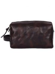 WEZBEY Skórzana kosmetyczka w kolorze brązowym - 22 x 11 x 8 cm rozmiar: onesize. Brązowe kufry i kosmetyczki WEZBEY, bez wzorów, z materiału, bez dodatków. Za 121.99 zł.