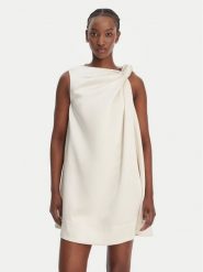 Eleh Sukienka koktajlowa SS260328 Biały Relaxed Fit. Białe sukienki Eleh, bez wzorów, z syntetyku, wizytowe, bez kołnierzyka, bez ramiączek. Za 756.99 zł.