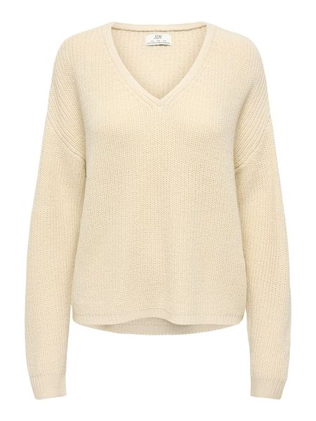JDY Sweter "Evie" w kolorze beżowym rozmiar: XS. Brązowe swetry JDY, xs, bez wzorów, bez ramiączek. Za 94.95 zł.