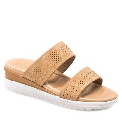 Klapki Clara Barson. Brązowe klapki Clara Barson, bez wzorów, bez obcasa. Za 44.99 zł.