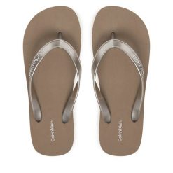 Japonki Calvin Klein. Żółte klapki Calvin Klein, bez wzorów, bez obcasa. Za 189.99 zł.