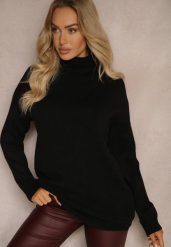 Czarny Golf Bez Zdobień Minimalistyczny Torlena. Czarne golfy Renee, m, z aplikacjami, z jeansu, bez ramiączek. Za 99.99 zł.