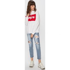 Levi's - Bluza. Białe bluzy Levi's®, l, z aplikacjami, z bawełny, z kapturem. W wyprzedaży za 159.90 zł.