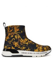 Versace Jeans Couture Botki 79VA3SA4 Czarny. Czarne botki Versace Jeans Couture, bez wzorów, z jeansu, bez obcasa, na płaskiej podeszwie, bez zapięcia. Za 729.99 zł.