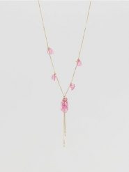 Naszyjnik z ozdobnymi elementami - różowy. Czerwone naszyjniki Reserved. Za 59.99 zł.