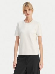 Calvin Klein T-Shirt LV147E303G Écru Regular Fit. T-shirty Calvin Klein, s, bez wzorów, z wiskozy, bez kołnierzyka, bez ramiączek. Za 409.99 zł.
