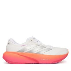Buty do biegania adidas. Białe obuwie sportowe Adidas, bez zapięcia, do biegania. Za 649.99 zł.