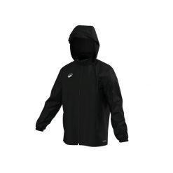 Kurtka wiatrówka piłkarska Kipsta Essential Club 50. Czarne kurtki sportowe KIPSTA, l, bez wzorów, z materiału, bez kaptura, do piłki nożnej. Za 69.99 zł.