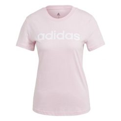 T-shirt damski z logo adidas Essentials. Białe t-shirty Adidas, m, bez wzorów, bez kołnierzyka, bez ramiączek. Za 96.00 zł.