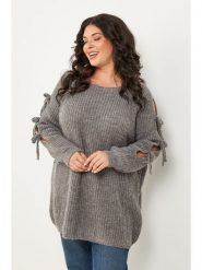 Curvy Lady Sweter w kolorze szarym rozmiar: 48/50. Szare swetry Curvy Lady, bez wzorów, bez ramiączek. Za 143.56 zł.