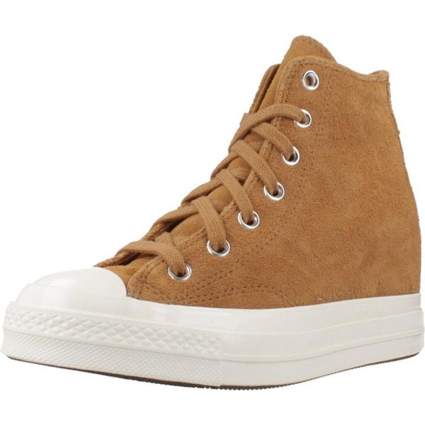 Buty CONVERSE CHUCK 70 WEDGE HI Brązowy. Brązowe trekkingi Converse, ze skóry, trekkingowe. Za 370.99 zł.