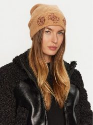 Guess Czapka AW5177 POL01 Brązowy. Brązowe czapki Guess, z aplikacjami, z materiału. Za 199.99 zł.