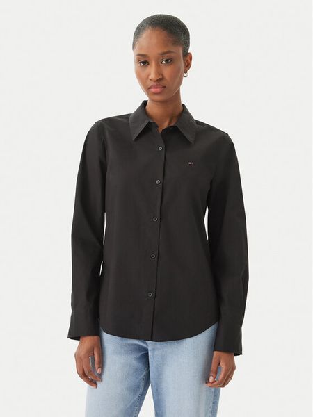 Tommy Hilfiger Koszula WW0WW47169 Czarny Regular Fit. Czarne koszule TOMMY HILFIGER, bez wzorów, z bawełny, biznesowe, bez kołnierzyka, bez ramiączek. Za 246.99 zł.