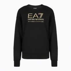 Bluza damska EA7 Emporio Armani Train Visibility. Czarne bluzy sportowe EA7 Emporio Armani, m, bez wzorów, z bawełny, bez kaptura. Za 359.99 zł.