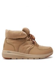 Skechers Botki Glacial Ultra - Trend Up 144194 Beżowy. Brązowe botki Skechers, bez wzorów, z materiału, bez obcasa, na płaskiej podeszwie, bez zapięcia. Za 291.99 zł.