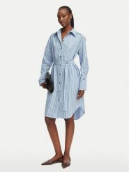 BOSS Sukienka koszulowa C_Delegant_3 50561950 Niebieski Regular Fit. Niebieskie sukienki Boss, bez wzorów, z bawełny, bez kołnierzyka, bez ramiączek, koszulowe. Za 799.99 zł.