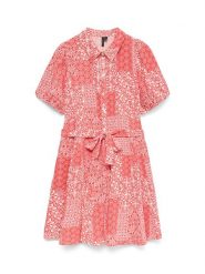 Vero Moda Sukienka w kolorze czerwono-białym rozmiar: XL. Czerwone sukienki Vero Moda, xl, bez wzorów, z bawełny, bez kołnierzyka, bez ramiączek, mini. Za 143.95 zł.