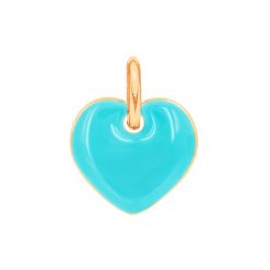 Serce 1 cm turkusowa emalia pozłacane. Niebieskie bransoletki Lilou, pozłacane. Za 99.00 zł.