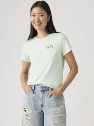 Levi's Koszulka w kolorze turkusowym rozmiar: M. Niebieskie bluzki Levi's®, m, bez wzorów, z bawełny, bez kołnierzyka, bez ramiączek. Za 85.95 zł.