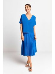 Rich & Royal Sweter w kolorze niebieskim rozmiar: M. Niebieskie swetry Rich & Royal, m, bez wzorów, ze splotem, bez ramiączek. Za 220.12 zł.