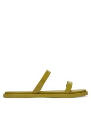 Calvin Klein Klapki Double Bar Slide - Jelly HW0HW02417 Zielony. Zielone klapki Calvin Klein, bez wzorów, z tworzywa sztucznego, bez obcasa. Za 149.99 zł.