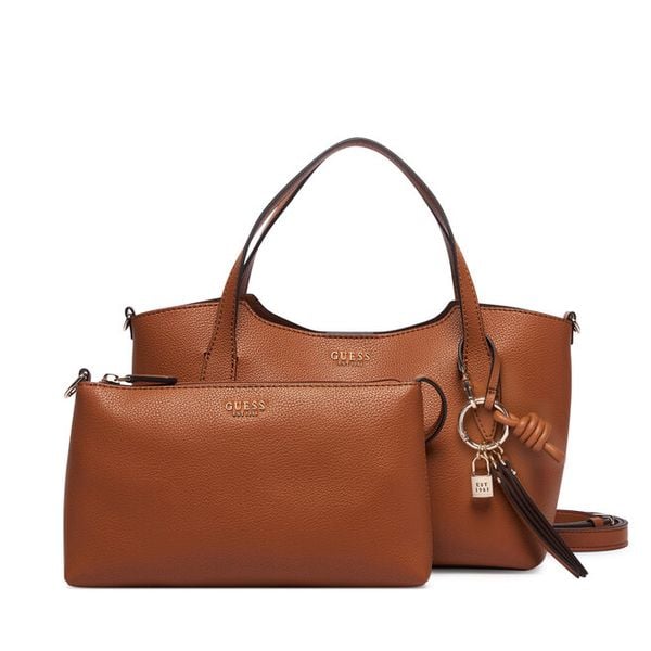 Torebka Guess. Brązowe listonoszki Guess, z aplikacjami, bez dodatków. Za 584.99 zł.