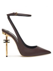 Elisabetta Franchi Szpilki SA-26B-51E2 Brązowy. Brązowe szpilki Elisabetta Franchi, bez wzorów, ze skóry, bez obcasa, na szpilce, bez zapięcia. Za 1,899.00 zł.