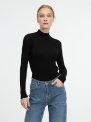 Orsay Sweter w kolorze czarnym rozmiar: XS. Czarne swetry Orsay, xs, bez wzorów, ze splotem, bez ramiączek. Za 43.99 zł.