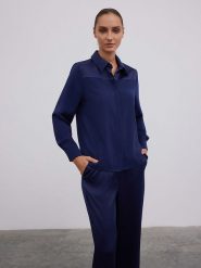 BGN Koszula w kolorze granatowym rozmiar: 36. Niebieskie koszule BGN, bez wzorów, bez kołnierzyka, bez ramiączek. Za 118.01 zł.