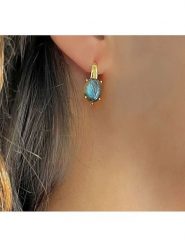 Les Petites Précieuses Pozłacane kolczyki rozmiar: onesize. Niebieskie kolczyki Les Petites Précieuses, z labradorytem, pozłacane. Za 173.99 zł.