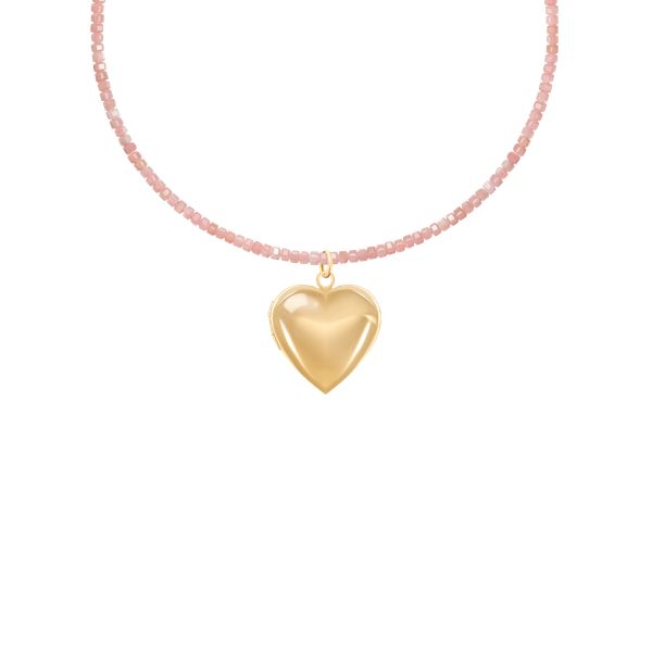 Naszyjnik z kamieni różowy opal z Puzderkiem. Czerwone naszyjniki Lilou, z opalem, pozłacane. Za 378.00 zł.