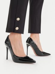 Nine West Szpilki EO-CD25-362-2 Czarny. Czarne szpilki Nine West, bez wzorów, ze skóry, bez obcasa, na szpilce, bez zapięcia. Za 279.99 zł.