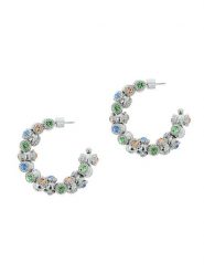 Otazu Kolczyki-półkreole z kryształami Swarovski rozmiar: onesize. Szare kolczyki Otazu, z kryształem, z mosiądzu. Za 86.99 zł.